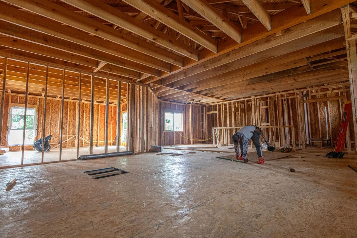 Axion Builders commercial construction crew completing an office renovation